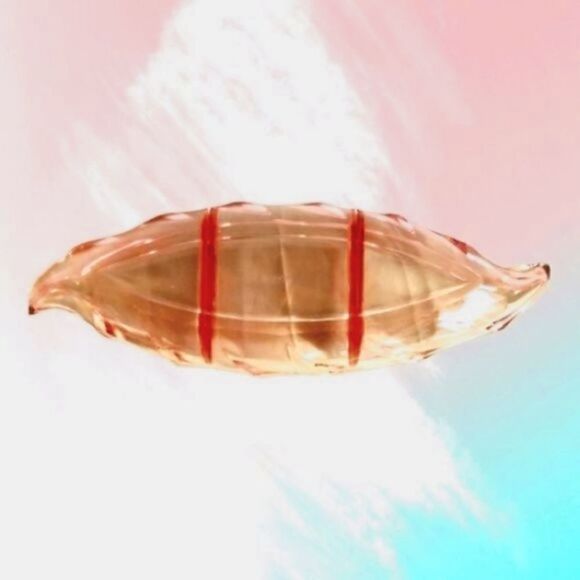 Pink Depression Glass Elegant Heisey Twist Leaf Shaped Relish Dish Vintage - Picture 4 of 7